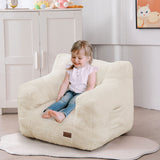 MAXYOYO Kids Sherpa Bean Bag Chair, Teddy Lazy Sofa for Girls and Boys, Beige