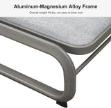 PURPLE LEAF Patio Chaise Lounge with Cushion Aluminum Tanning Chair Lounge Adjustable Reclining Set