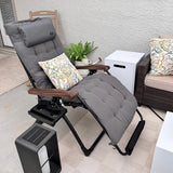 PURPLE LEAF Outdoor Reclining Chair Patio Zero Gravity Chaise Lounge Folding Chair with Removable Cushion Adjustable Headrest for Lawn Camping Beach Pool