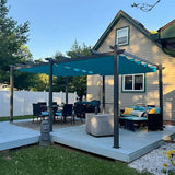 PURPLE LEAF Outdoor Pergola with Retractable Canopy Aluminum Shelter for Porch Garden Beach Shade Pavilion Pergola Modern Backyard Deck