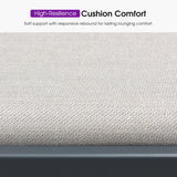 PURPLE LEAF Outdoor Chaise Lounge with Wraparound Armrests and Cushion Aluminum Reclining Tanning Pool Lounge Chairs for Patio Poolside Backyard