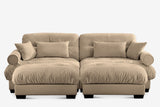 CLOUDIES 94" Loveseat with 2 Ottomans