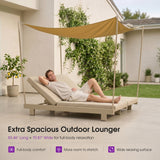 PURPLE LEAF Outdoor Daybed for Patio, Poolside Chaise Lounge Bed with Cushion, Olefin Blend Fabric, Aluminum Frame Sunbed with Side Table for Deck and Backyard