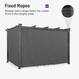 PURPLE LEAF Outdoor Pergola with Retractable Canopy Aluminum Shelter for Beach Porch Garden Shade Pavilion Pergola with Curtains