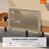 PURPLE LEAF Outdoor Chaise Lounge Patio Lounge Chair Recliner with Side Table and Cushion for Poolside Balcony Backyard