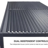 PURPLE LEAF Caesar Outdoor Louvered Pergola Patio Sun Shade Shelter with Adjustable Hardtop Patio Pergola Gray Frame White Roof