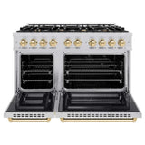 ZLINE 48" Select Dual Fuel Range Gas Cooktop Electric Convection Oven Stainless Steel Gold HDRZ-48-G
