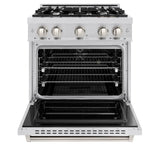 ZLINE 30" Dual Fuel Range, Gas Cooktop, Electric Convection Oven Stainless Steel, CDR30