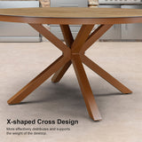 PURPLE LEAF Round & Rectangle Outdoor Dining Table HPL Aluminum Tabletop Modern Dining Table for Deck Kitchen