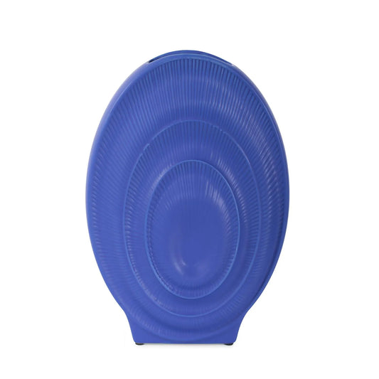 Radiant Blue Short Ceramic Vase
