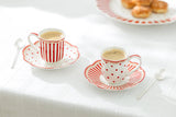 Red Josephine Porcelain Espresso Cups Set of 4