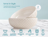 Kook Ceramic Salad Bowls, 100 oz, Set of 2