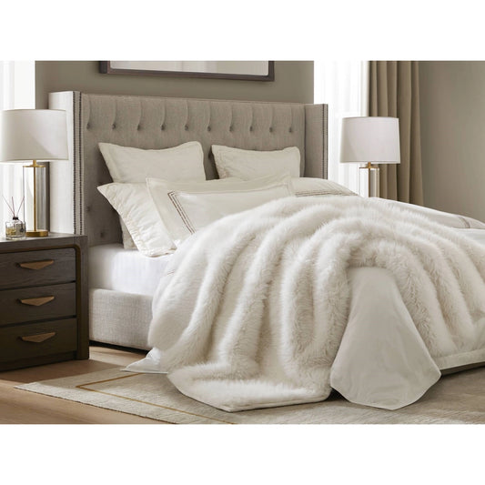 Animal Print Inspired Faux Fur Throw Blanket, Polar Bear