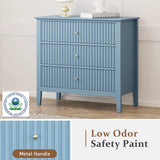 Fluted 3 Drawer Dresser with Painted Surface