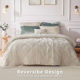 Velvet Quilted Diamond Comforter Set, Champagne
