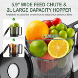 Juicer Machines, 5.9" Wide Feed Chute Cold Press Juicer