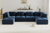 CORDELIA 151" 4-Seater High Armrest Sofa with 2 Ottomans