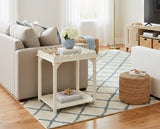Scalloped Rectangle Side Table White