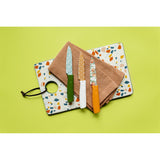 3 Piece Printed Knife Set with Sheaths, Orange Zest