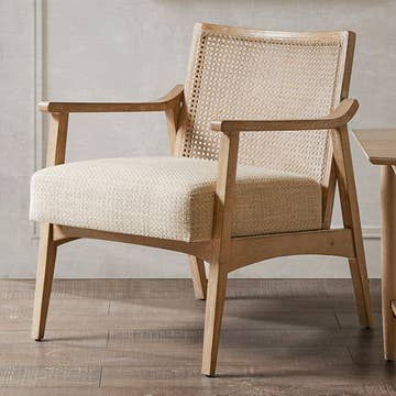 Wholesale Modern Farmhouse Wood Armchair Living Room Accent Chair