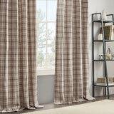 Yarn-Dyed Plaid Light Filtering Curtain Panel, Brown
