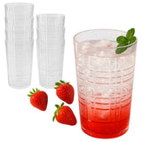 22oz Plaid Acrylic Clear Cups Set of 8
