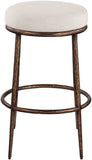 Ferro - Performance Fabric Upholstered Backless Bar Stool - Antique Bronze