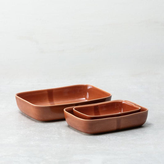Svelte Terracotta Bakers, 3-Piece Set