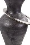 Black Ore Glass Vase with metal accent - Large