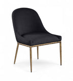 Ferro - Upholstered Dining Side Chair With Brushed Gold Legs