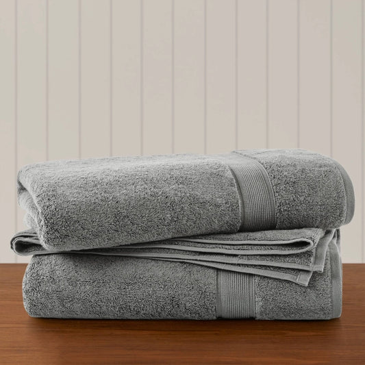 800gsm Oversized 2-Piece Bath Towel/Bath Sheet Set, D Grey