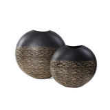 Golden Thread Medium Disc Vase