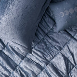 Crushed Velvet 4-Piece Comforter or Duvet Cover Set, Blue