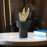 Faux Bois Tall Bowl in an Ebony Finished Polyresin