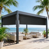 Solar Crank Outdoor Roller Shade with Teslin, No Cassette