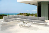 Maldives - 6 Piece Water Resistant Outdoor Patio Modular Sectional With White Base