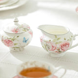 Gracie Bone China Beau Rose Sugar & Creamer Set
