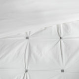 Pinched Embroidered 3-Piece Comforter/Duvet Cover Set, White