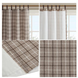 Yarn-Dyed Plaid Light Filtering Curtain Panel, Brown