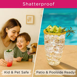 23oz Hammered Clear Acrylic Cups Set of 8
