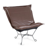 Scroll Puff Chair Avanti Pecan Titanium Frame