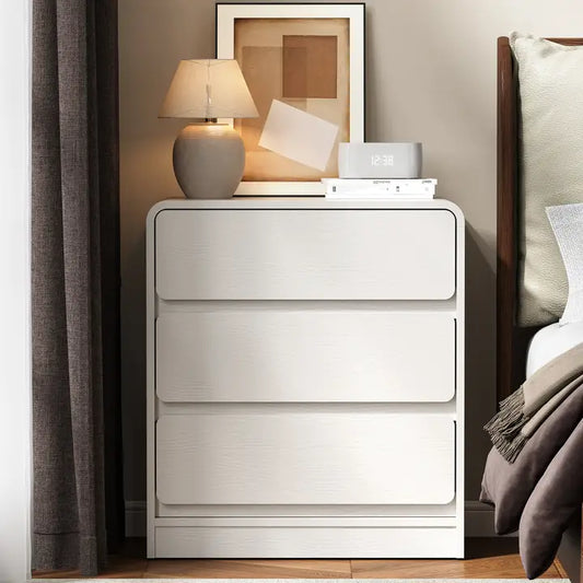 Modern Storage 3-Drawer Nightstand For Bedroom, Nursery, Liv