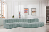 Arc - Faux Leather 6 Piece Curved Modular Sofa