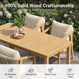 Solid Wood 78.74" Outdoor Dining Table