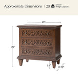 Colombo 3-Drawer Nightstand with Built-In Outlets(Optional Types)