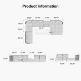 PURPLE LEAF Hailar L-Shaped Patio Conversation Set with Genuine Teak Cushions and Pillows Olefin Rope Backres Outdoor Couch Sets for Backyard Porch