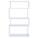 Emelle 63-inch 4-shelf Glass Panel Bookshelf White