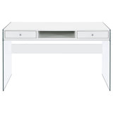 Dobrev 48-inch 2-drawer Writing Desk White High Gloss