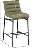 Burke Vegan Leather Bar Stool - Contemporary Design with Matte Black Frame and Walnut Wood Accent