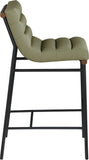 Burke Vegan Leather Bar Stool - Contemporary Design with Matte Black Frame and Walnut Wood Accent